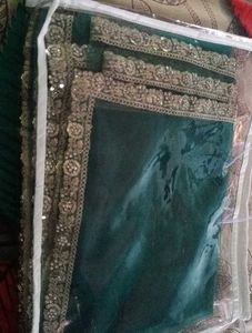 Beautiful Teal Dupatta with Embellished Border