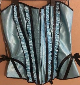 Blue Satin Corset Top
