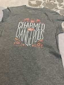 Gray "Charmed and Dangerous" Graphic Tee