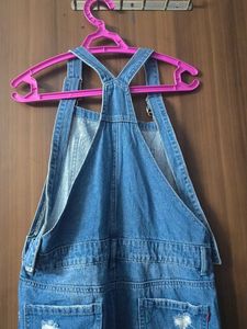 Distressed Denim Overalls