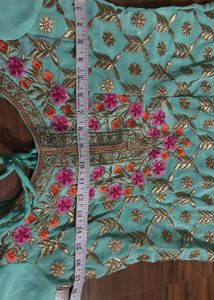 Beautiful Teal Ethnic Skirt Suit
