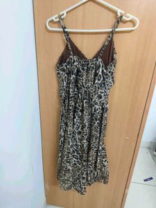 Leopard Print Spaghetti Strap Dress