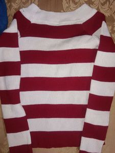 Striped Off-Shoulder Knit Top