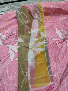 Pink Floral Dress Material with Dupatta
