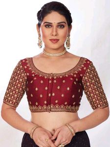 silk party wear blouse -Red and Maroon color Blous
