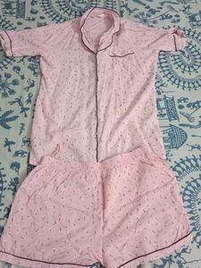 Pink Printed Pajama Set