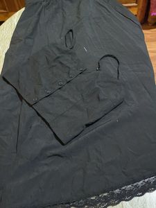 Black Button-Up Crop Top