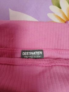 Pink Off-Shoulder Ribbed Crop Top