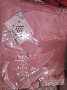 Elegant Pink Sequin Embellished saari