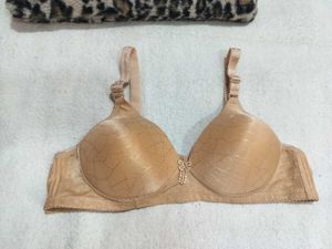 Beige Bra with Floral Detail