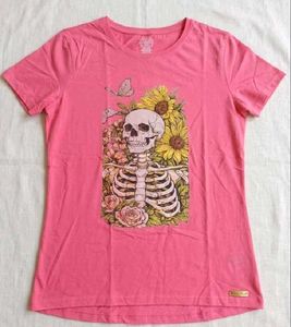 Pink Skeleton Floral Graphic T-Shirt