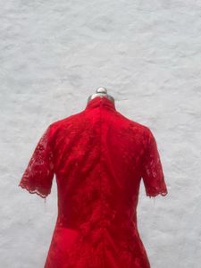 Red Lace Cheongsam Dress