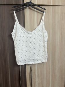White polka dot cami top
