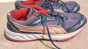 Puma Grey &amp; Red Sneakers