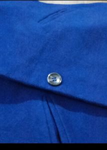 Royal Blue Wool Blend Coat