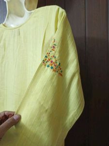 Pineapple Yellow Embroidered Kurta