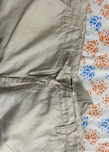 Beige Linen Drawstring Pants