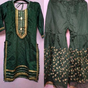 Elegant Green Kurta Set with Sharara 🌸💞