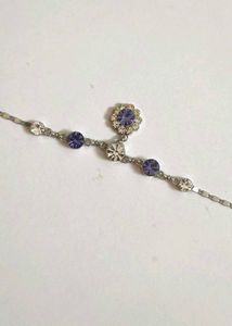 Flower Crystal Necklace &amp; Bracelet NEW UNUSED 🆕