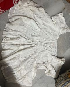 White Tiered Square Neck Top