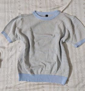 Light Blue Textured Knit Top