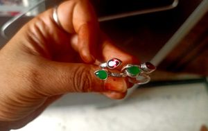 diwali 🪔 Offer Gemstone Silver toe Rings