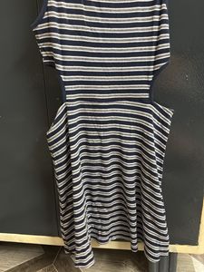side cutout Striped Sleeveless Mini Dress