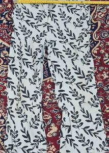 2set of pants Black Leaf Print and Geometric pant