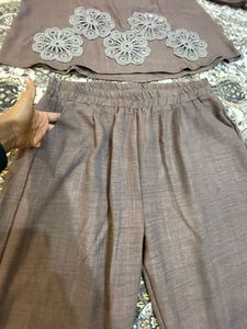 Elegant Brown Kurta and Pants Set