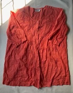 Embroidered Coral Tunic