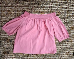 Pink Off-the-Shoulder Blouse