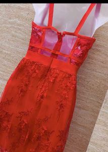 Stunning Red Lace Evening Dress