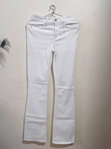 White Bootcut Jeans