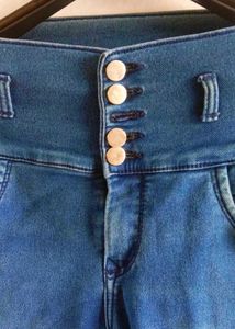 High Waisted Blue Denim Jeans