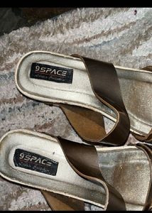 9SPACE Bronze Slip-On Sandals