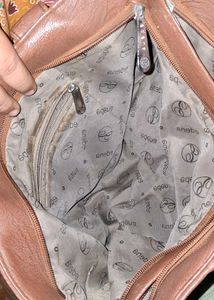 Stylish Brown Faux Leather Tote Bag