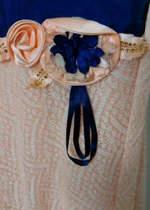 Anarkali-style peach party gown