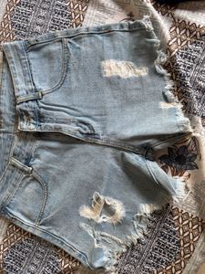 Distressed Denim Shorts