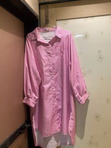 Chic Pink Striped Button-Up Tunic Top