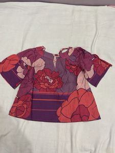 Vibrant Floral Print Blouse with Sequins