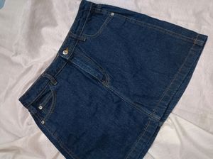 High Waisted Denim Mini Skirt