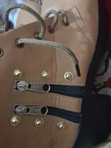 Tan Lace-Up Ankle Boots