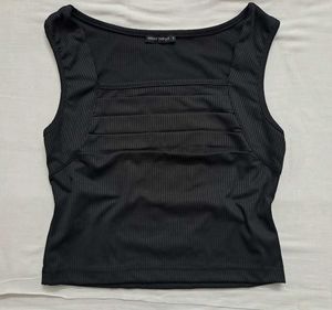 Black Ruched Crop Top