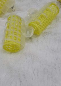 Yellow Scrunchies &amp; Hair Rollers Set