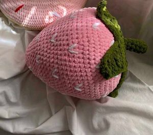 Crocheted Donut OR Strawberry Plush Pillows