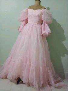 Designer Ball Gowm  Stunning Pink Tulle Gown with