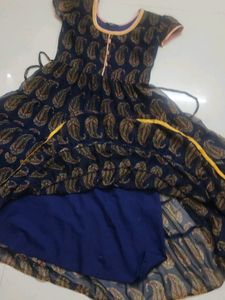 Navy Blue Printed Dress