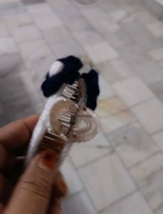 White Crochet Claw Clip with Flower Accent