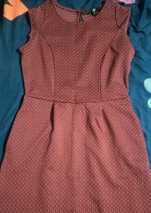 Maroon Polka Dot Dress