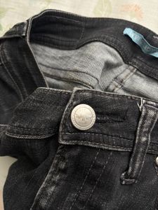 Women's Dark Wash Cargo Flare Jeans